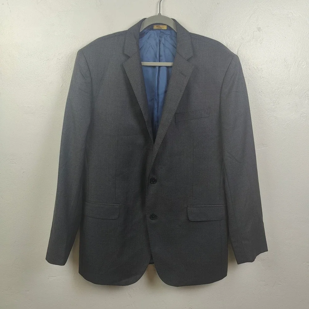 Brooks Brothers Brooksgate Blazer Mens 44L Grey Vitale Barberis Canonico Wool